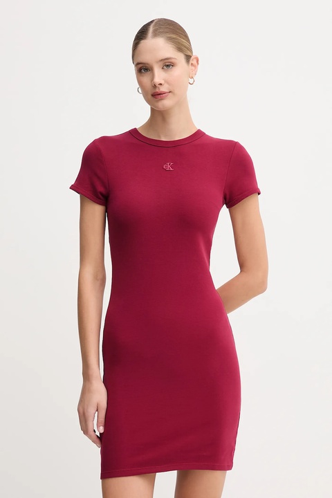 Calvin Klein Jeans sukienka kolor bordowy mini dopasowana LV047B266G - zdjęcie produktu nr 1