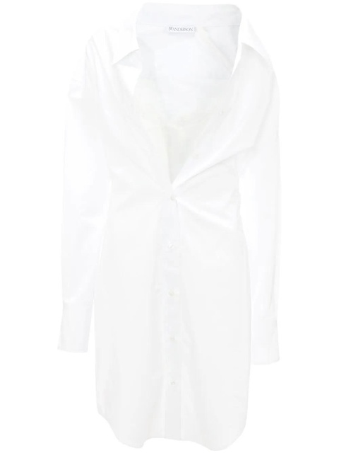 JW Anderson lace-detail shirt dress - White - zdjęcie produktu nr 1