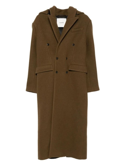 Nanushka detachable-hood double-breasted coat - Brown - zdjęcie produktu nr 1
