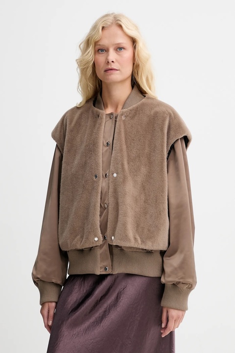 BOSS kurtka bomber kolor brązowy przejściowa oversize 50546846 - zdjęcie produktu nr 1