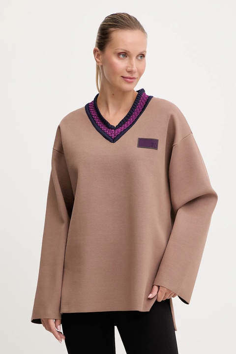 EA7 Emporio Armani sweter damska kolor beżowy lekki AF18425.7X000388 - zdjęcie produktu nr 1