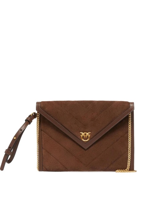 PINKO quilted suede clutch bag - Brown - zdjęcie produktu nr 1