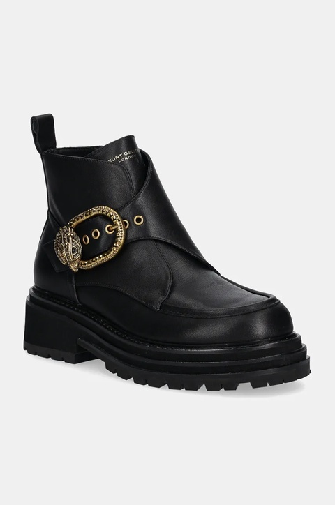 Kurt Geiger London botki skórzane Mayfair Chunky Boot damskie kolor czarny na platformie 3437900109 - zdjęcie produktu nr 1