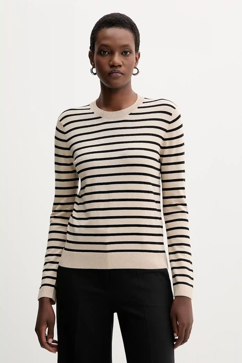 Weekend Max Mara sweter z jedwabiem SICILIA damski kolor beżowy lekki 2525366082600 - zdjęcie produktu nr 1
