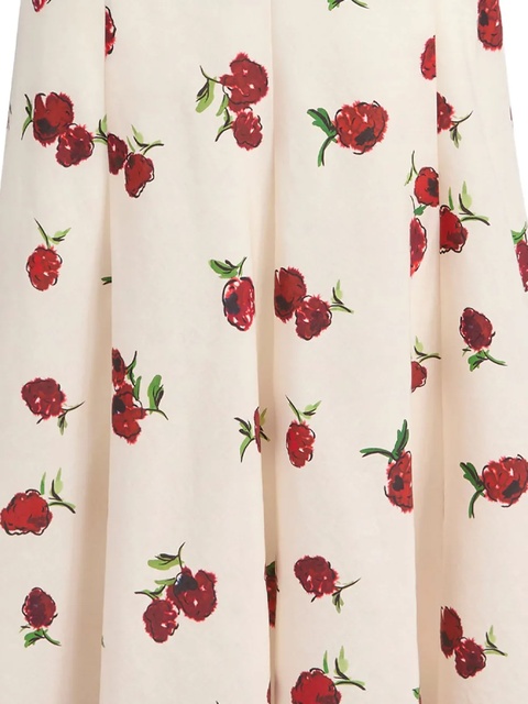 KHAITE Lenno floral-print pleated midi skirt - Neutrals - zdjęcie produktu nr 2