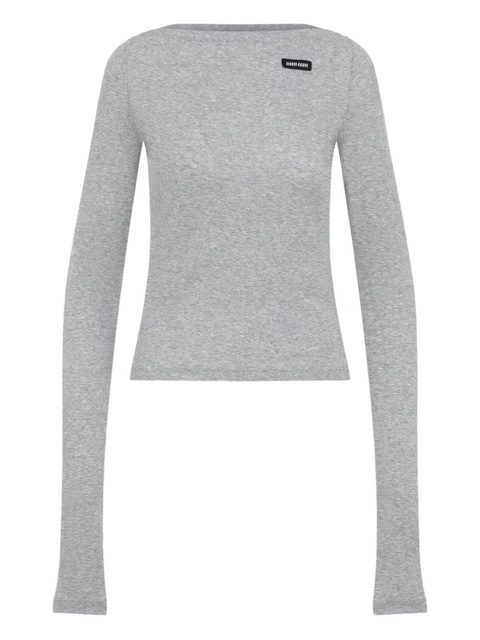 Miu Miu logo-patch T-shirt - Grey - zdjęcie produktu nr 1