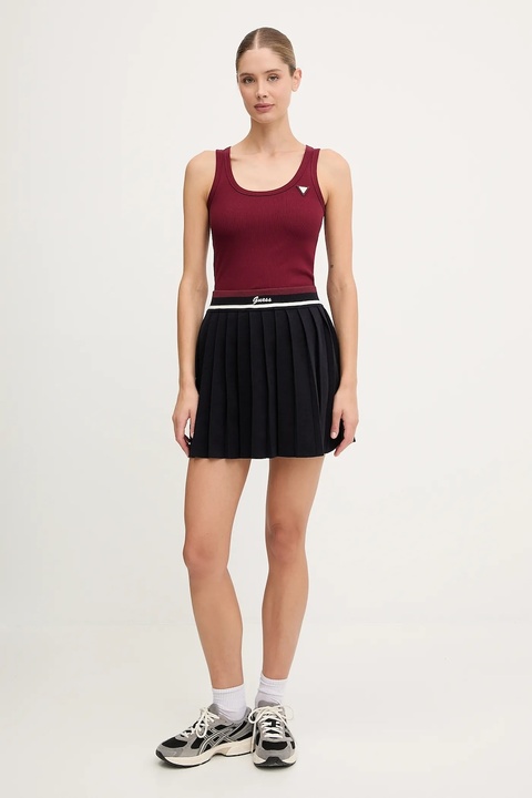 Guess spódnica z wełną SABINA kolor granatowy mini rozkloszowana V5BD02 Z1152 - zdjęcie produktu nr 2