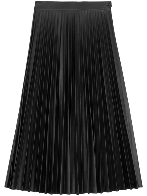MM6 Maison Margiela pleated faux-leather midi skirt - Black - zdjęcie produktu nr 1