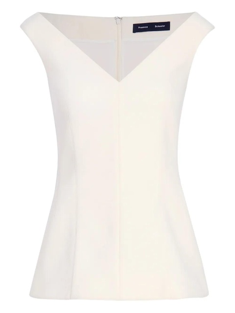 Proenza Schouler Mariam V-neck top - White - zdjęcie produktu nr 1