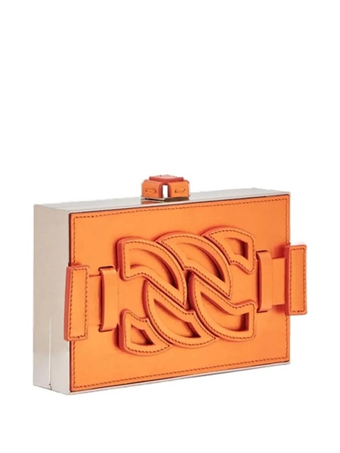 Casadei logo-patch clutch bag - Orange - zdjęcie produktu nr 2