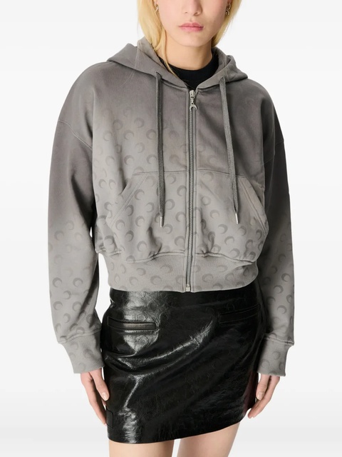 Marine Serre moon-pattern zip-up hoodie - Grey - zdjęcie produktu nr 1