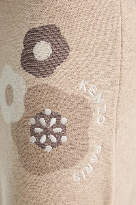 Kenzo spódnica z wełną kolor beżowy mini rozkloszowana FF62JU6003CR - zdjęcie produktu nr 2