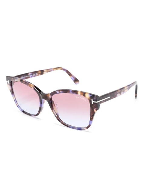 TOM FORD Eyewear Elsa wayfarer-frame sunglasses - Purple - zdjęcie produktu nr 2