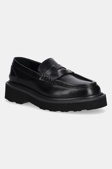 Kenzo mokasyny skórzane Loafer damskie kolor czarny na płaskim obcasie FF52LO110L52.99 - zdjęcie produktu nr 1