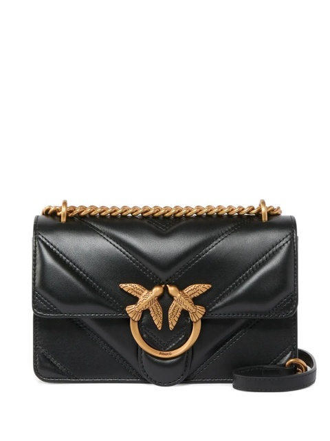 PINKO mini Love quilted Love Birds-embellished crossbody bag - Black - zdjęcie produktu nr 1