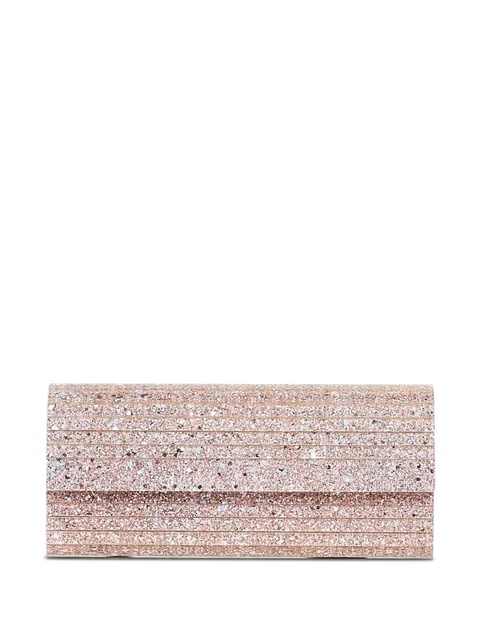 Jimmy Choo Sweetie glitter-ribbed clutch - Pink - zdjęcie produktu nr 1
