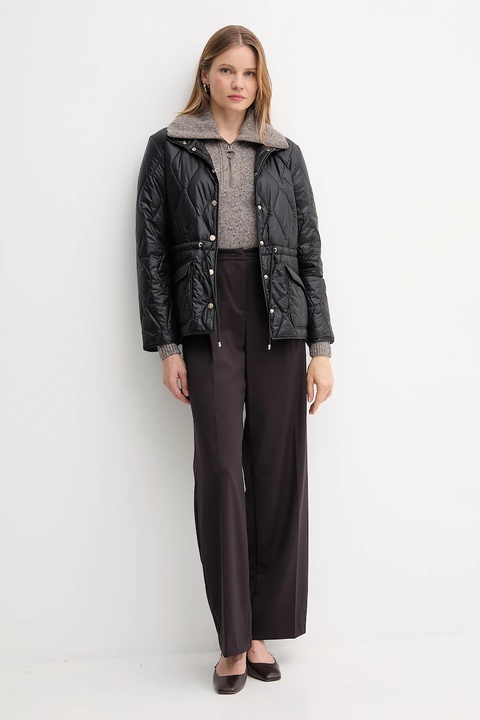 Barbour sweter z wełną damski kolor szary z półgolfem LKN1579 - zdjęcie produktu nr 2
