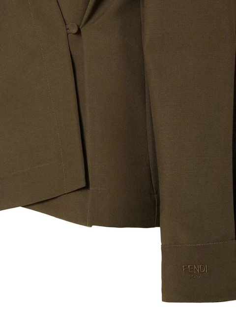 FENDI asymmetric wool-mohair blouse - Green - zdjęcie produktu nr 2