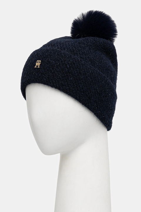 Tommy Hilfiger czapka z dodatkiem wełny kolor granatowy AW0AW18178 - zdjęcie produktu nr 2