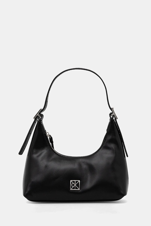 Calvin Klein torebka skórzana kolor czarny LV04F3263G - zdjęcie produktu nr 1