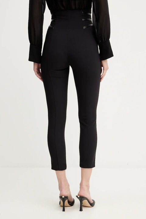 Elisabetta Franchi spodnie damskie kolor czarny dopasowane high waist PA11956E2 - zdjęcie produktu nr 2