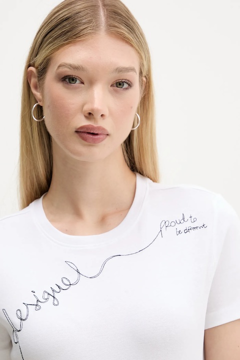 Desigual t-shirt CHARLY damski kolor biały 25WWTK08 - zdjęcie produktu nr 1
