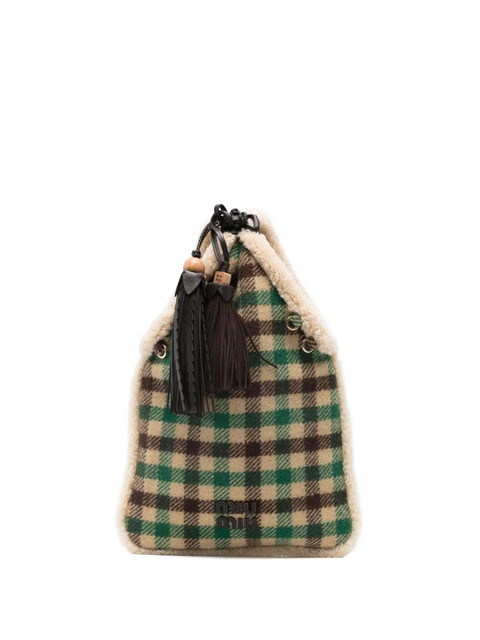 Miu Miu tartan shearting-tream pouch bag - Green - zdjęcie produktu nr 1