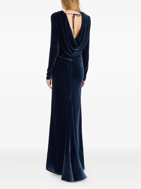 ROTATE BIRGER CHRISTENSEN scoop-neck velvet maxi dress - Blue - zdjęcie produktu nr 2