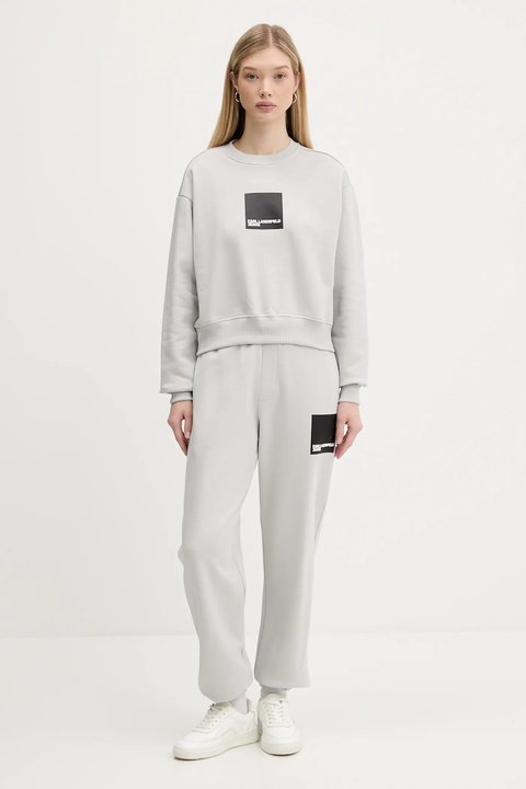 Karl Lagerfeld Jeans bluza bawełniana damska kolor szary z nadrukiem A1W20006 - zdjęcie produktu nr 2