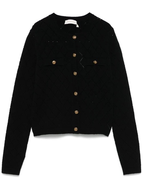 ZIMMERMANN Illustration Pointelle cardigan - Black - zdjęcie produktu nr 1