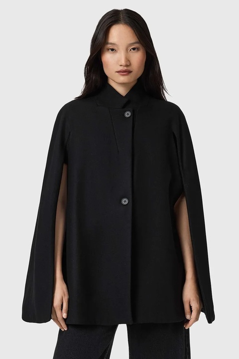 AllSaints płaszcz z dodatkiem wełny kolor czarny W102OD - zdjęcie produktu nr 1