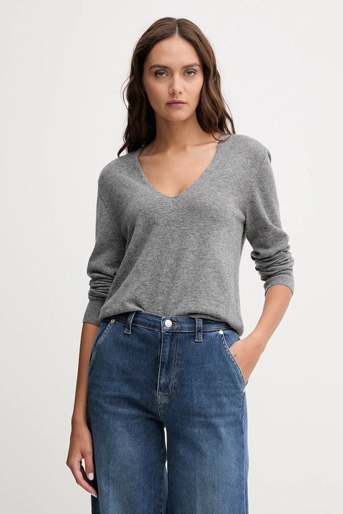 United Colors of Benetton sweter wełniany damski kolor szary lekki 1002D401Y - zdjęcie produktu nr 1