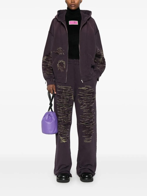 MM6 Maison Margiela distressed hoodie - Purple - zdjęcie produktu nr 2