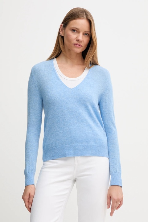 United Colors of Benetton sweter wełniany damski kolor niebieski lekki 1002D401Y - zdjęcie produktu nr 1