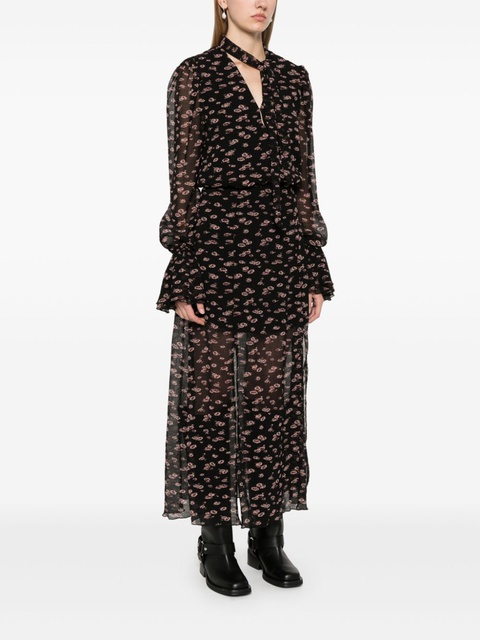 ROTATE BIRGER CHRISTENSEN crinkled tie-strap maxi dress - Black - zdjęcie produktu nr 2