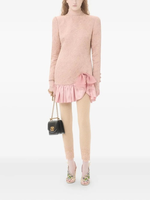 Valentino Garavani floral-jacquard ruffled dress - Pink - zdjęcie produktu nr 1