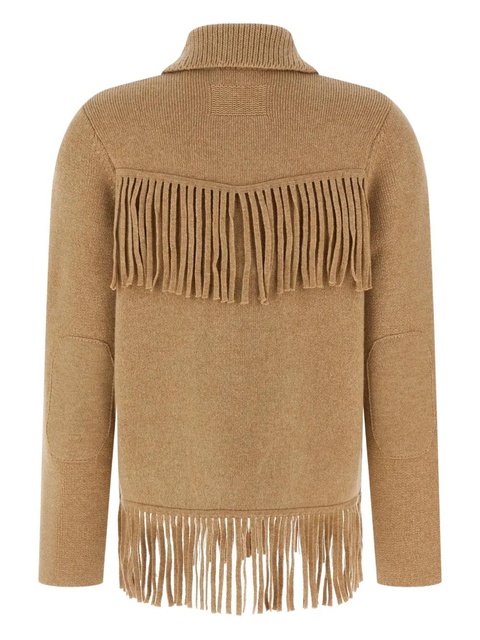 Guest In Residence fringe-detailed wool cardigan - Neutrals - zdjęcie produktu nr 1