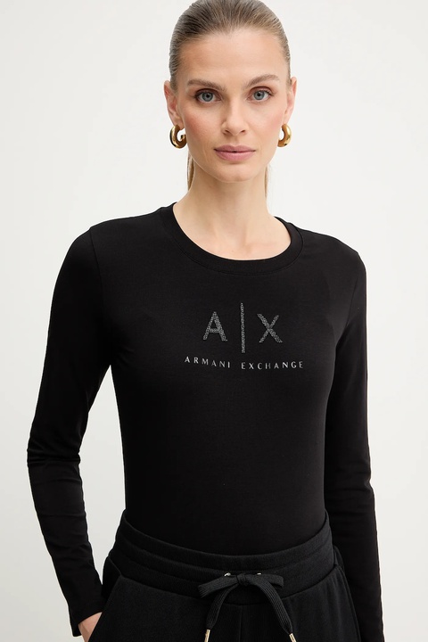 Armani Exchange longsleeve kolor czarny XW001365 AF16294 - zdjęcie produktu nr 1