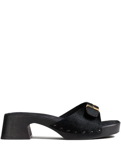 KHAITE Britt Clog haircalf buckle mules - Black - zdjęcie produktu nr 1