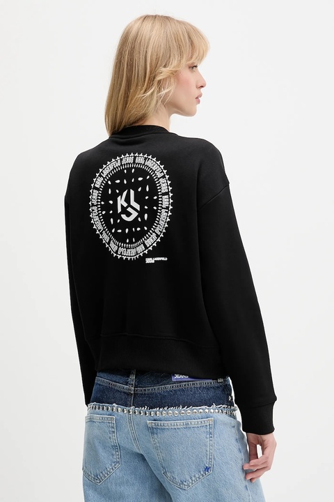Karl Lagerfeld Jeans bluza damska kolor czarny z nadrukiem A4W20003 - zdjęcie produktu nr 2
