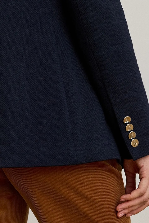 Lauren Ralph Lauren marynarka kolor granatowy jednorzędowa gładka 200980021 - zdjęcie produktu nr 2