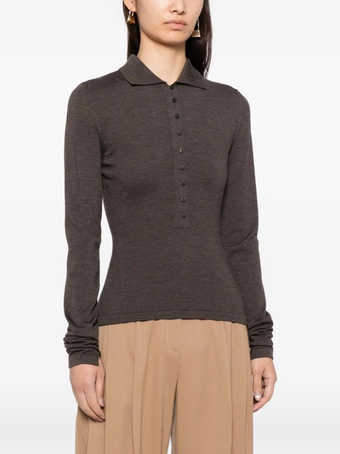 Jacquemus long-sleeve polo shirt - Brown - zdjęcie produktu nr 2