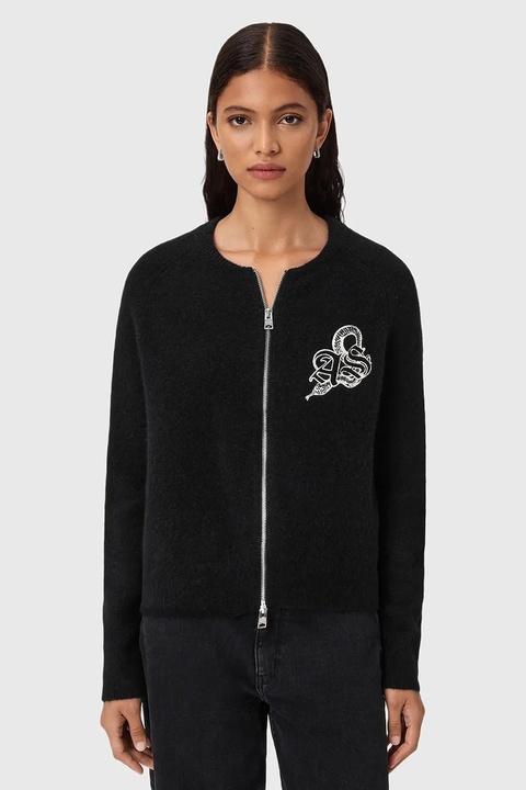 AllSaints kardigan z dodatkiem wełny JAQUELINE kolor czarny W042KD - zdjęcie produktu nr 1
