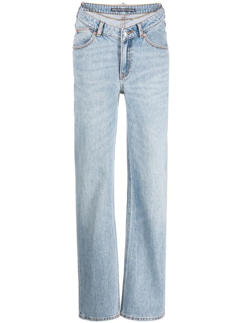Alexander Wang cable-chain link cotton straight jeans - Blue - zdjęcie produktu nr 1