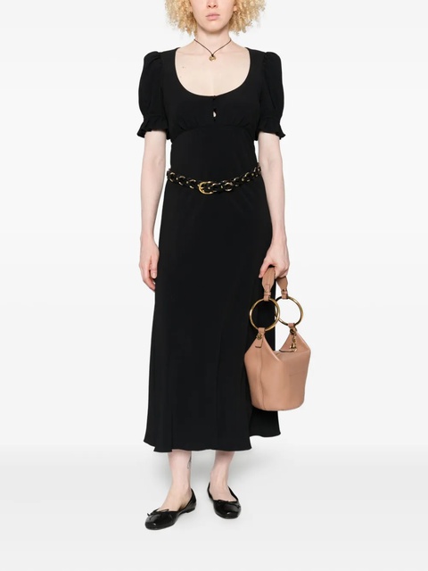 Chloé puff-sleeve button-front midi dress - Black - zdjęcie produktu nr 2
