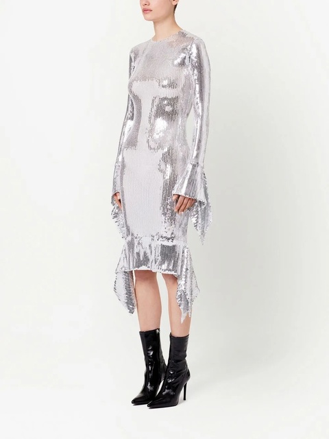 AMI Paris sequin-embellished midi dress - Silver - zdjęcie produktu nr 2