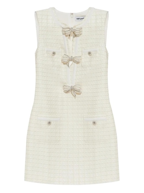 Self-Portrait bouclé mini dress - White - zdjęcie produktu nr 1