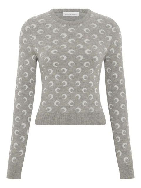 Marine Serre moon-jacquard crew-neck sweater - Grey - zdjęcie produktu nr 1