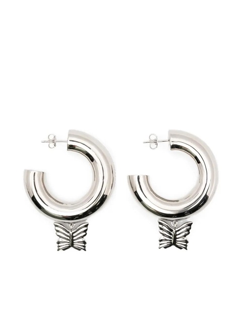 Blumarine butterfly charm hoop earrings - Silver - zdjęcie produktu nr 1