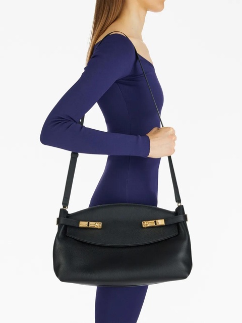 Ferragamo large pouch leather bag - Black - zdjęcie produktu nr 1